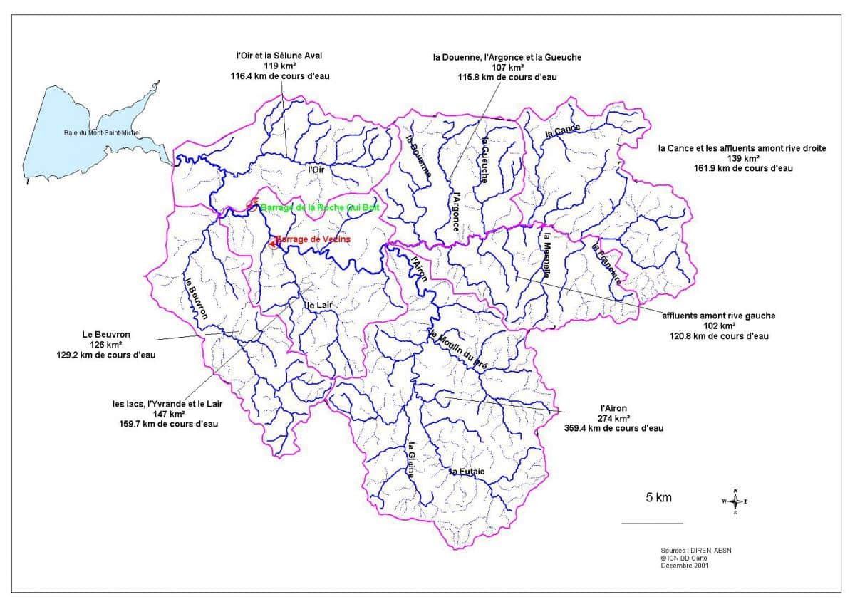 Plan du réseau hydrographique